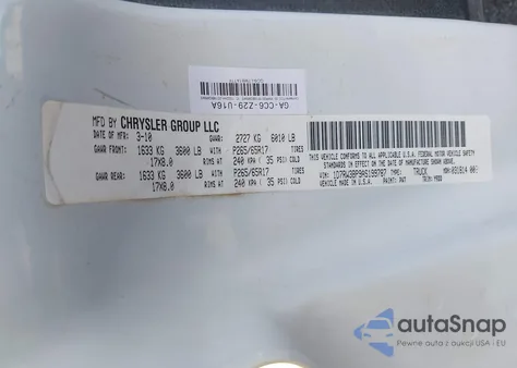 2010 Dodge Dakota Bighorn/Lonestar from USA, damaged, VIN 1D7RW3BP9AS199787